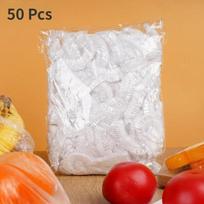 100/200/300/500pcs Saran Wrap Disposable Food Cover Food Grade Fruit Vegetable Storage Bag Elastic Kitchen Fresh Keeping Bag white