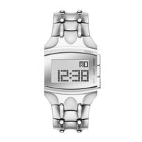 DIESEL Croco Digi Men's Quartz Watch Silver / Light Dial Stainless Steel Strap 33mm DZ2155 sidabras