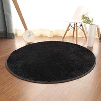 Šilkinis vilnos apvalus kilimas Svetainė Miegamasis Lovos šonas Grindų kilimėlis Švelnus Patogus Paprastas Kasdienis Šiluma Įvairios spalvos Estetinis Diameter 60cm juoda