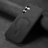 Magsafe odinis nugaros dėklas, skirtas Samsung Galaxy A55 A35 A15 A16 A54 A34 5G 2024 prabangus dangtelis Magnet Funda Phone A 55 54 34 35 Coque A16 4G juoda