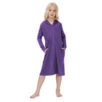 Jaukus medvilninis chalatas su užtrauktuku vaikams - Rudens/Žiemos namų drabužis 130cm violetinė