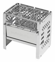 Captain Stag sulankstomas BBQ laužavietės Kamado Smart B6 su 3 reguliuojamais sidabriniais degikliais UG-45, stovu, 3-in-1, griliu, tipas, krepšiu, lygiais, [Daugialypės panelės rinkinys] gray