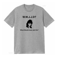 What Would Joan Jett Do T Shirt The Runaways Inspired Design for Rock Fans vintage Washed Top For Everyday Wear homme Stretched 4XL gray
