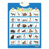 Kid English Talking Poster Alphabet Numbers Animals Electronic Language Book Wall Chart for Toddlers Kids Early Learning-Focused Toy white