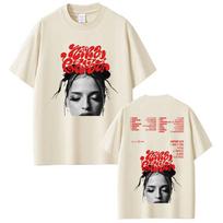 2026 Summer Bestselling Singer Natalie Jane Retro Casual Trend ShortSleeved TShirt for Unisex Loose and Breathable Shirt 4XL white