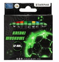 Vaškiniai pieštukai vaikams, 12 spalvų, futbolo tema, piešimui ir spalvinimui