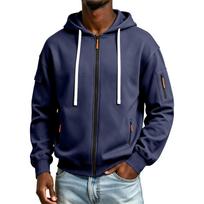 Men's Color Winter Hoodie with Zippered Pockets XXL šviesiai pilka spalva