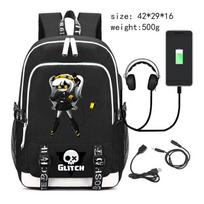 Anime Murder Drones Backpack Boys Girls School Backpack Outdoor Rucksack Teenager Laptop Backpacks USB Charging Travel Backpack gray