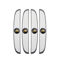 4 vnt. Guminė apsauginė juosta Automobilio durų Anti-Collision emblemos lipdukas Chevrolet Cruze Spark Captiva Suburban Camaro Malibu Trax white