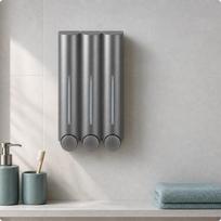 Trijų kamerų muilo dozatorius mygtukas 3 skaidrūs langeliai Gunmetal Gray_Triple Cup