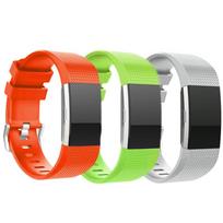3 vnt./rinkinys pakaitinės apyrankės, skirtos „Fitbit Charge 2 Band“ silikoniniam dirželiui Orange + Grey + Green black
