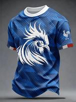 2026 Aesthetic Light Green France Football Jersey Rooster Sleeve Print Quick-drying Casual Outfit for Match Day Street OOTD 130