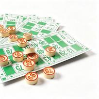 90-Piece Lotto Bingo Chess Number Game in Box beige