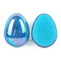 1Pc Mini Hair Brush Egg Round Shape Soft Hairbrush Detangling Hair Brush Hair Styling Hairdressing Comb mėlyna