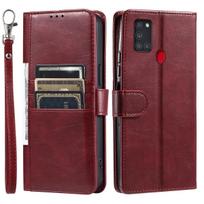 Cover for Samsung Galaxy A21s Retro PU Leather Flip Wallet Phone Case Multi Card Slots Galaxy A21s raudona