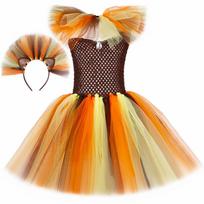 Helovino kostiumai mergaitėms Vaikams prabangus tiulio suknelės vaikiškas Cosplay apranga gimtadienio karnavalo šventei 6-7Y beige