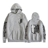 Unisex Attack on Titan Hoodie Sweatshirt for Mens Womens CARTOON Printed Cool Streetwear S pilka