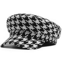 Houndstooth Beret Newsboy Cap Women Vintage Plaid Baker Boy Hat Causal Visor Flat Caps Ladies For 56-58cm Head Circumference 57 juoda