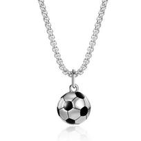 European, American, American, Canadian and Mexican World Cup Football Titanium Steel Necklace Jewelry 60CM white