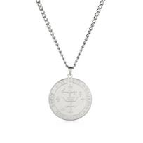 Key of Solomon Amulet Talisman Men Necklace First Second Fifth Seventh Pentacle Of The Jupiter Venus Mar Moon Necklaces Jewelry 60cm white