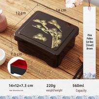 Japonijos ungurio ryžių bento dėžutė su dangteliu - Sushi ir užkandžių rinkinys raudonos ir juodos spalvos, kvadratinė išsinešimui dėžutė
