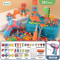 Kids Electric Drill Screw Nut Puzzles Toys Pretend Play Tool Disassembly Assembly Drill Puzzle Toys For Boy Children Gifts white