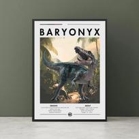 Spinosaurus Wall Art  Carnotaurus Dinosaur Poster Cretaceous Period Carnivorous Dinosaur Prehistoric Poster Baryonyx Wall Art. 50X70CM No Framed