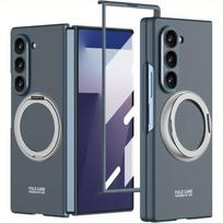 Suitable for Samsung Galaxy Z Fold 7 Case with Rotating Ring Holder, Magnetic Case Built in Screen Protector Slim Hard PC Cover For Galaxy Z Fold 7 žalia