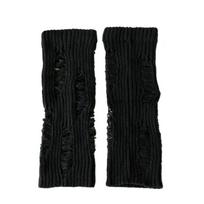 Preppy Ripped Leg Warmers Women Pile Up Subculture Knitted Broken Hole Socks Warm Stockings Mid Tube Socks Streetwear One Size juoda