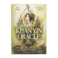Gražiai iliustruotas Taro kaladės kortų orakulo žaidimas vakarėliams ir jogos praktikai Kunyin Oracle beige