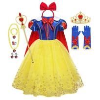 Mergaitės Snieguolės Princesės Suknelė Tinkliniai Drabužiai Vestidos Vaikams Kalėdos Helovinas Karnavalas Cosplay Kostiumas 4-5T(120) yellow