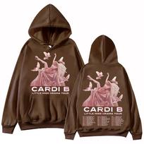 Cardi B Little Miss Drama Tour  Hoodie Man Woman Harajuku Long Sleeve Pullover Tops XL ruda