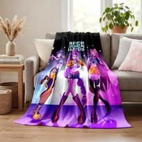 Kpop demonų medžiotojų pledas Flanelinis pledas Minkštas jaukus pliušinis užtiesalas sofai lovai Lengvas namų dekoras 80cmx120cm black