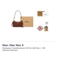 COACH Teri karvės odos rankinė per petį Maža moteriška Vintažinė ruda CCE42-IME0S One Size 4 beige