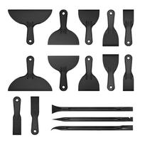 15Piece Plastic Putty Scrapers Cutter Set with Straight and Curved Scrapers Edges for Applying Wall Putty, Smoothing Wallpapers, and Removing Residues 1 gray