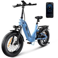 Sulankstomas elektrinis dviratis EB8 1000W Maksimali variklio galia 145KM Maksimalus nuotolis 48V, 15Ah Akumuliatoriaus talpa 150KG Keliamoji galia mėlyna