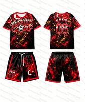 Vaikų Turkijos futbolo marškinėlių rinkinys 2026 Berniukų futbolo apranga Turkijos futbolo šortų komplektas Turkijos vėliavos sportinė apranga Vaikų futbolo komplektas 140
