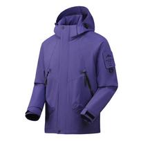 Jaukus vyriškas softshell striukė su gobtuvu, neperšlampamas vėjo nepraleidžiantis lengvas lietpalčio tipo apvalkalas lauko žygiams, kelionėms XL violetinė