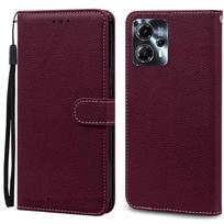 Dėklas Motorola Moto G53 5G, Dangtelis Motorola Moto G13 G23 G53 5G, Silikoninis piniginės tipo odinis dėklas Motorola Moto G53, Fundas For MOTO G13 vyno raudonos spalvos