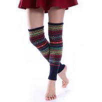 Women's Stockings Autumn and Winter Fluorescent Camouflage Bohemian Pile Up Sock Cover Thick and Warm Leg Cover Women’s Stockings One size gray