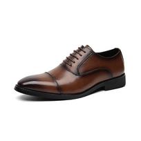 Originalios odos batai vyrams Oksfordai su raišteliais Vyriški vestuvių vakarėlio biuro darbo batai Elegantiški dizainerio prekės ženklo klasikiniai batai vyrams 41 ruda