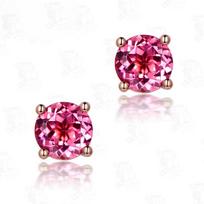 Fashion Design Green Cz Stud Earrings Temperament Lady Accessories Wedding Party Daily Wear  Color Jewelry For Women pink