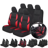 Full Set Car Seat Cover Front&Rear Split Bench Protection&Design Airbag Carstyling Universal Fit Cars For Kia Rio For 1 piece Blue black