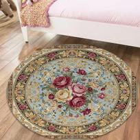 Rose Gorgeous Round Area Rug,Carpet Rug for Living Room Bedroom Sofa Playroom Decor,Non-slip Floor Mat63 80cmx80cm beige