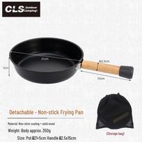 CLS Non-stick Stainless Steel Outdoor Camping Frying Pan for Induction and Gas Stoves black