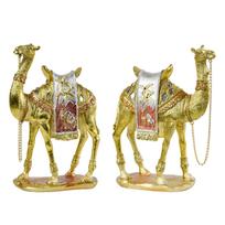 Kamelio figūrėlė Dervos skulptūra Vidurio Rytų Stalo dekoravimui 17cmx7cmx22cm beige