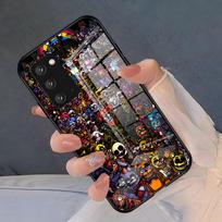 Five Nights At Freddys žaidimo telefono dėklas Samsung A25 A13 A33 5G A54 A36 A35 A56 A52 A14 apsaugai nuo smūgių su stikliniu dangteliu Samsung A51 black