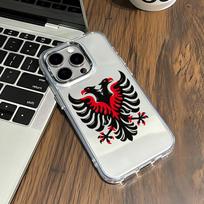 Albanijos erelis telefono dėklas iPhone 17 16e 16 15 14 13 12 11 mini Pro Max X XR XSMAX 8 7 Air Plus skaidrus minkštas dėklas iPhone 11 Pro black