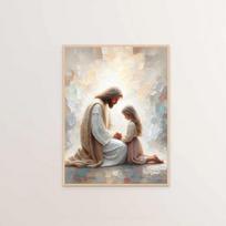 Jėzus Kristus Drobė Postres Krikščioniškas Jėzaus Portretas Sienos Menas Spaudinys Plakatas Aš vaikščiosiu su Kristumi Biblijos Eilutė Dovana Plakatas 30x45cm