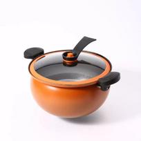 Multi-Functional Porcelain Enamel Non-Stick Pressure Cooker with Large Capacity, Pumpkin Design 26cm gray